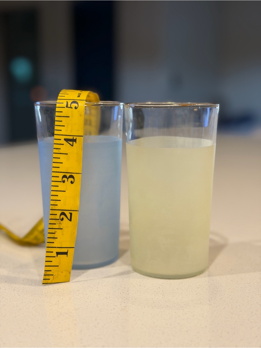 Vintage Blendo Drinking Glasses Set Of 2 Blue And Yellow Gold Rim 5”